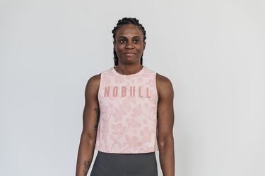 Nobull Muscle Women's Tank Tops Rose Pink | Australia (MN7648)